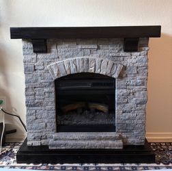 Stone Grey Fireplace