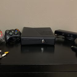Xbox 360 console, 360 cam, & 2 Xbox controllers