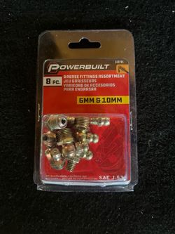 Powerbuilt 648785 Metric 6 & 10mm Grease Fitting Assortment - Pack Of 8