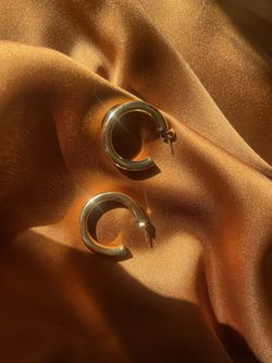 18k Gold plated  Chunky Hoop Earrings Jewelry 