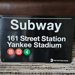 Yankees Stadium UBWAY Metal Sign 