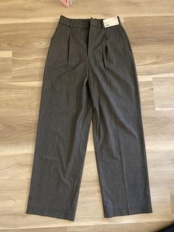 women’s pleated gray work pants