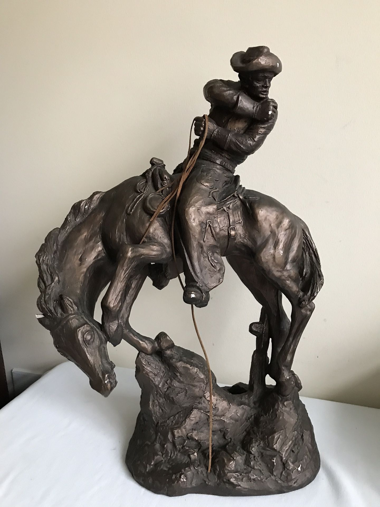 Vintage sculpture cowboy on horse 20.5” - austin productions for Sale ...