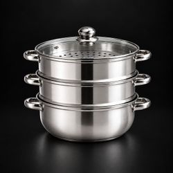 [NEW] 3-Tier Stainless Steel Steamer Pot