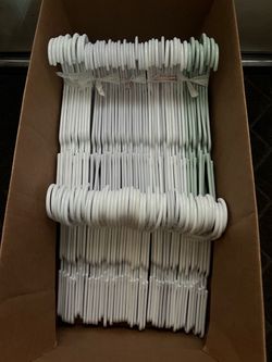 White Plastic Clothes Hangers Bulk Lot