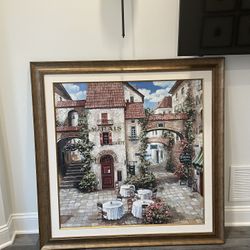Vintage Tuscan Framed Matted Print Painting