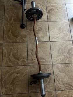 EZ Curl Bar with Weight Plates