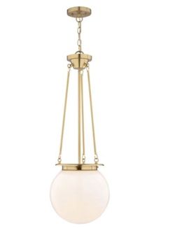 SET OF 2 - Kent 1-Light 11.75” Muted Glass Brass Globe Pendant - brand new