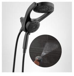 Brand New Delta 5-Setting HydroRain 2-in-1 Dual Shower Head ProClean – Matte Black