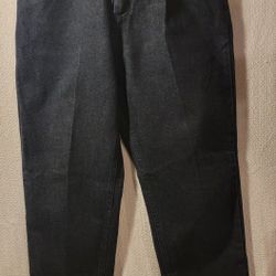 Vintage Lee Original Jeans Womens Size 8 Black Tapered Leg High Rise Dark Denim