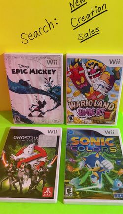 Like-NEW DISC $20ea Nintendo Wii Games Disney Epic Mickey Wario Land Shake It! Ghostbusters The Video Game Sonic Colors Wii U Console Video Games