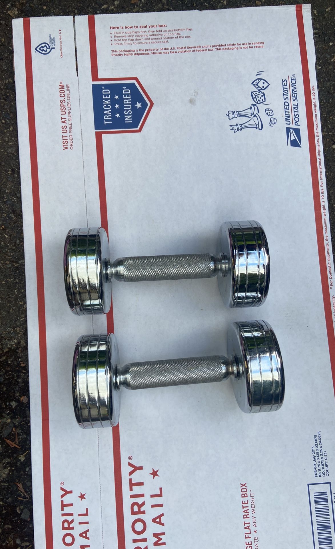 Vintage 2x 5 Pound Chrome Dumbbells Weights Excellent Condition
