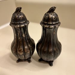 Vintage Sheffield design by Community Melon, silver plated, salt and pepper