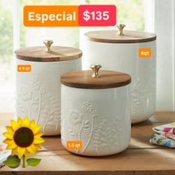 Botes Organizadores Ceriales  Azúcares Harinas Chiles Línea Bilflawers Especial $135.00  Princess House Ventas Finales 