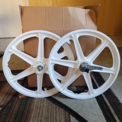 NEW Bicycle Bmx Mag Wheels 20" White 
