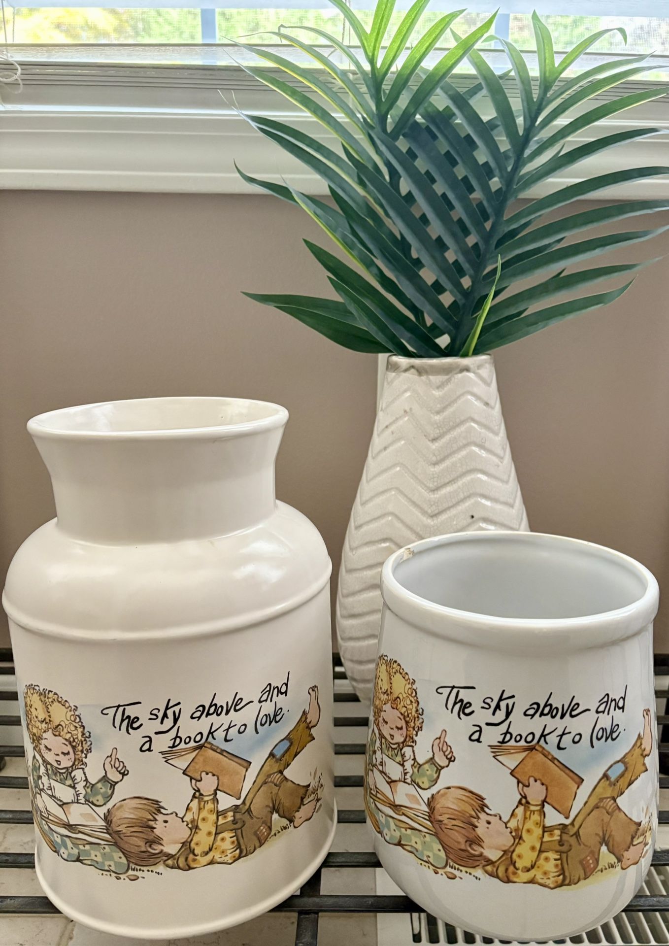 Vintage 2Piece McCoy “The Sky Above and a Book to Love” Pottery