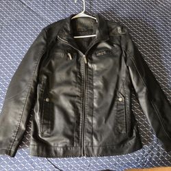 American Breed Black Pleather Jacket Large