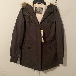 Levi's Faux Fur Parka Jacket Women's Size Small