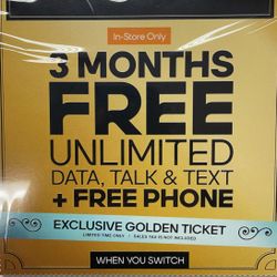 3 FREE MONTHS OF CELLULAR SERVICE