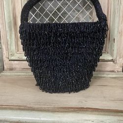 1900 Beautiful Dark Blue beaded Evening  Purse