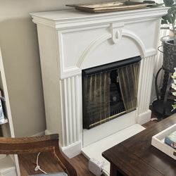 Wooden White Fireplace 