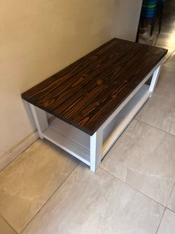Rustic Farmhouse Wood Bench with Bottom Shelf