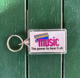 Vintage 1990s Blockbuster Music keychain
