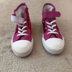 Kids Pink Sequin Sneakers Size 13