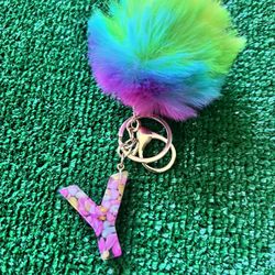 New Letter Alphabet Keychain Crystal Resin  (Nuevo).  NO TRADES.   NO SHIPPING.  (EAST PALMDALE). FINAL SELL