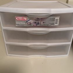 Sterilite Clear View Box 3 Drawers 13”width 14”length 10 1/2 high