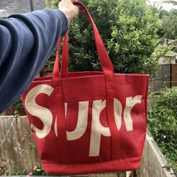 Supreme tote bag raffia Clearance