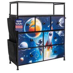 Loom Life 7-Drawers 2 Pockets Kids Fabric Dresser