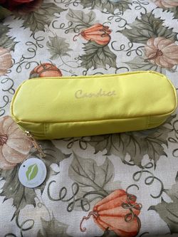 10 piece Candice Cosmetics Yellow Makeup Bag