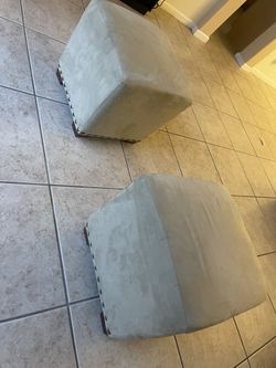 TAN OTTOMANS. 9/10 CONDITION