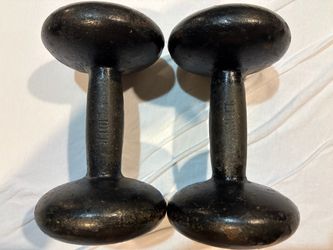 Vintage Weiner 15 Lb Bun Head Dumbbells 2x15Lb Total 30 Lbs Unbranded
