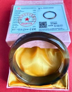 Certified 100% Natural Brown  Agate Jade Bangle Bracelet