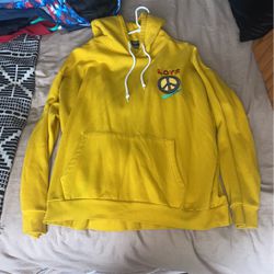 FOREVER 21 YELLOW FOR THE CULTURE HOODIE MENS SIZE XL