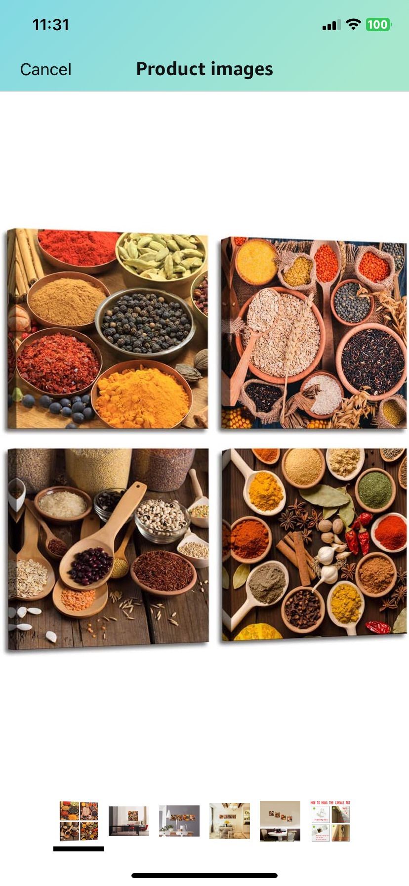 Spice And Herb Canvas Wall Art Set