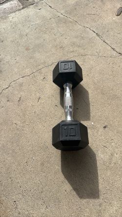 10 lb Rubber Hex Dumbbell