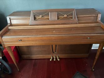 Vintage Upright Console Piano Walnut Finish