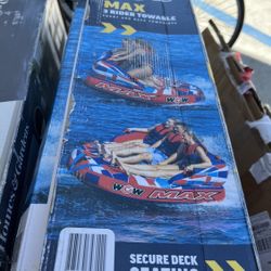 WOW Sports 1-3 Person Max Towable with Secure Deck Seating - Americana