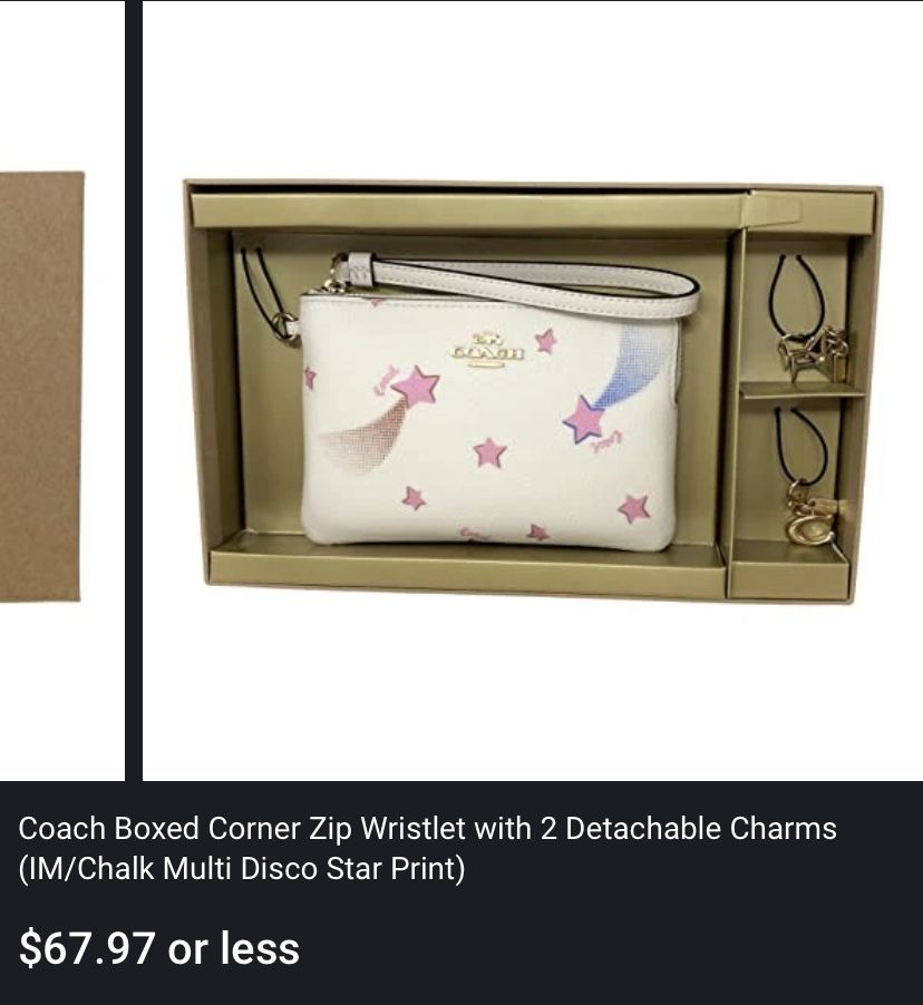 Coach Wristlet Brand New In Box -multicolored “shooting Stars” With Charms