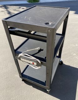 Adjustable Metal AV Cart with 4” Wheels