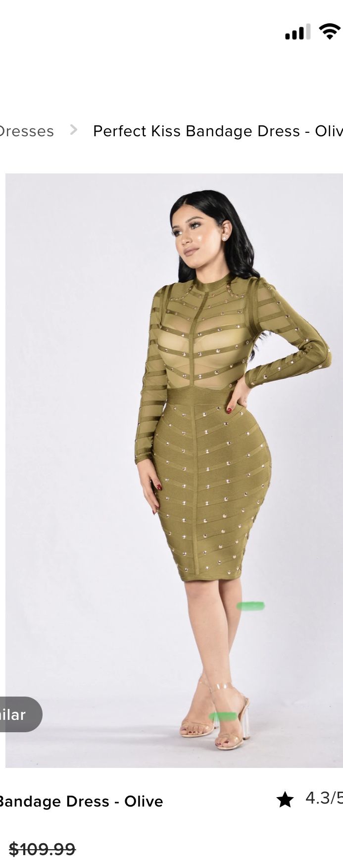 Bandage Dress Olive Green