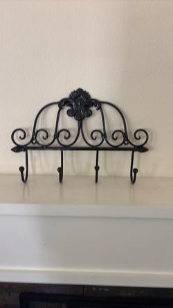Black Decorative Metal Wall Hook Rack