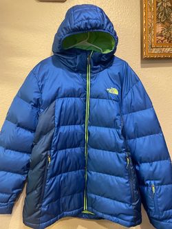 The North Face Blue Puffer Jacket with Hood