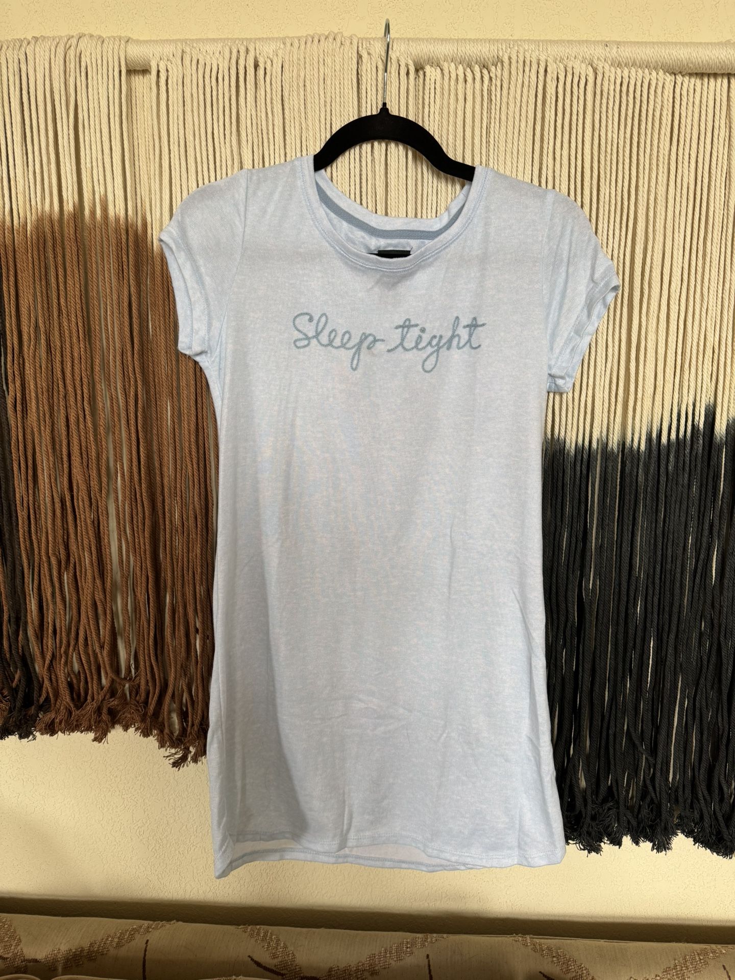 Pastel baby blue short sleeve night gown; excellent condition