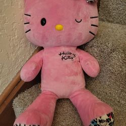 Hello KITTY Build A Bear SANRIO Leopard Print Paws Plush Winking W/BOW 