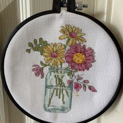 Floral Handmade Cross Stitch