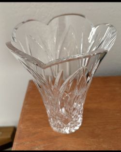 Cut Glass Crystal 8 Inch Vase Vintage 